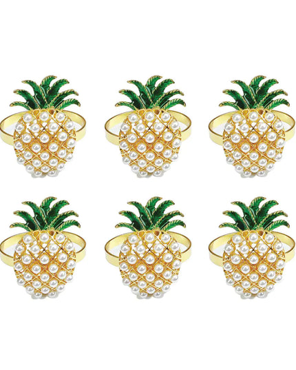 Pineapple Napkin Ring Set of 6