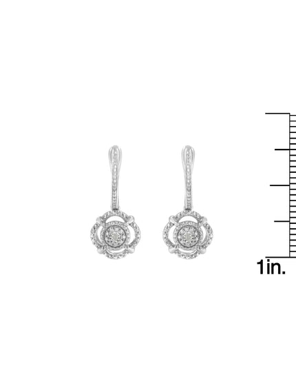.925 Sterling Silver Miracle-Set Diamond Accent Drop and Dangle Earrings (I-J Color, I3 Clarity)