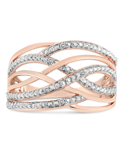 .925 Sterling Silver Diamond Accent Crossover Ring (I-J Color, I2-I3 Clarity)
