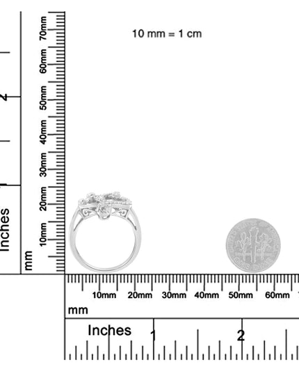 .925 Sterling Silver Diamond Heart and Music Note Ring (1/10 Cttw, H-I Color, I3 Clarity)