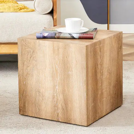 Square Modern MDF Coffee Table, Light Wood Texture, Stylish Design