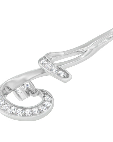 Espira 10K White Gold 1/5 Cttw Brilliant-Cut Diamond Sparkling Spiral 18" Pendant Necklace (J-K color, I2-I3 Clarity)