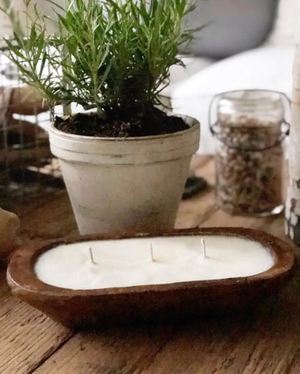 3-wick Dough Bowl Candle by TLC Candle Co. - Farmhouse
