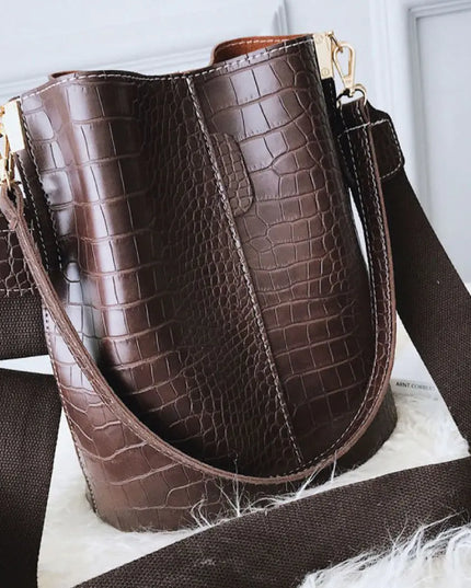 Blake Shoulder Bag -Chocolate Croc