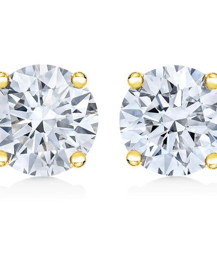 14K Gold 1/2 Cttw Round Brilliant Cut Lab Grown Diamond 4-Prong Classic Solitaire Stud Earrings