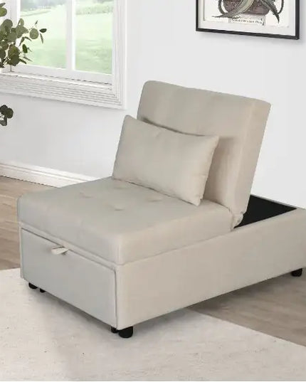 Folding Ottoman Sofa Bed Black