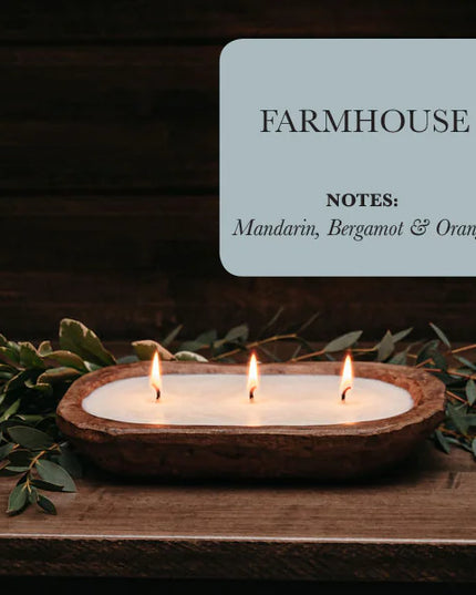 3-wick Dough Bowl Candle by TLC Candle Co. - Farmhouse