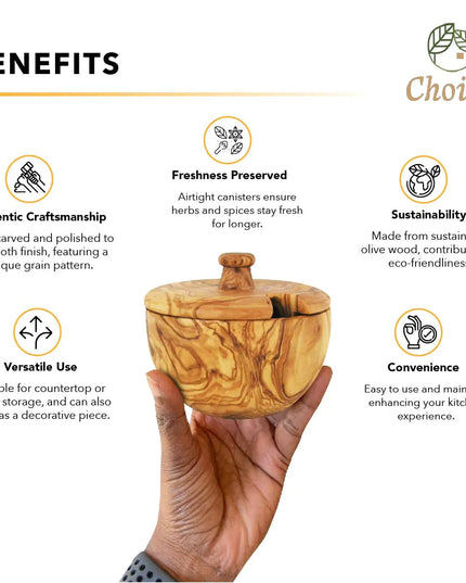 Mediterranean Olive Wood Canister