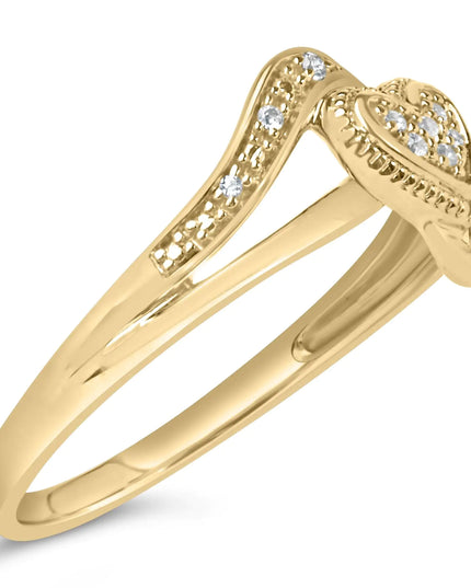 14K Yellow Gold Plated .925 Sterling Silver Diamond Accent Filigree Heart Promise Ring (I-J Color, I3 Clarity)
