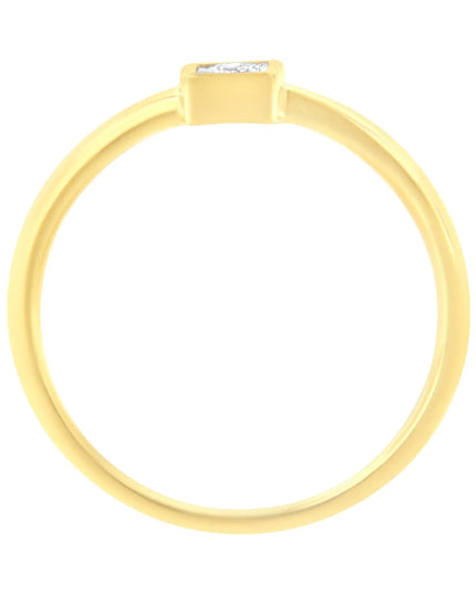 14K Yellow Gold Plated .925 Sterling Silver 1/20 cttw Miracle Set Diamond Promise Ring (J-K Color, I1-I2 Clarity)
