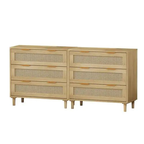 3 Drawers Rattan Locker Rattan Drawer - 2 Piece Set
