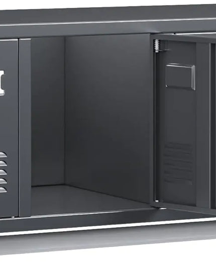 Wall-mounted Metal Storage Lockers, 4 Doors, Dark Grey