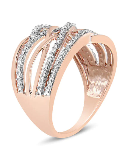 .925 Sterling Silver Diamond Accent Crossover Ring (I-J Color, I2-I3 Clarity)