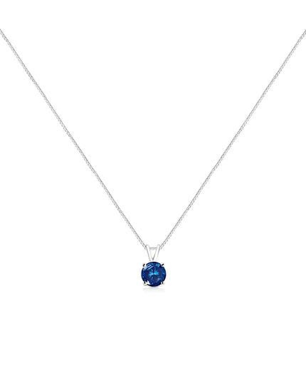 10K White Gold 1/4 Cttw Round Brilliant Cut Lab Grown Diamond 4-Prong Solitaire Pendant Necklace