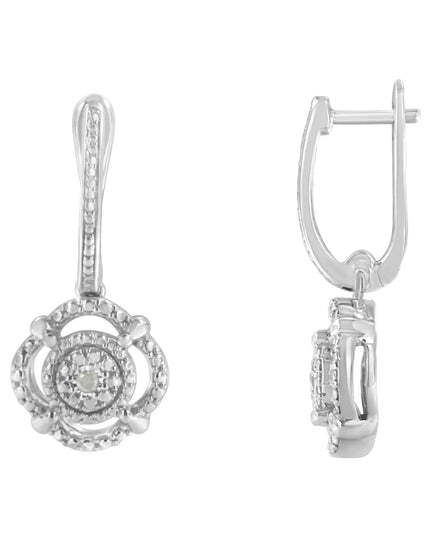 .925 Sterling Silver Miracle-Set Diamond Accent Drop and Dangle Earrings (I-J Color, I3 Clarity)
