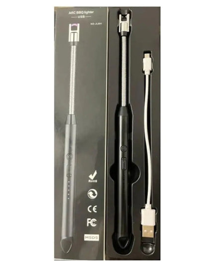 USB Rechargeable Electric Arc BBQ Lighter - Black