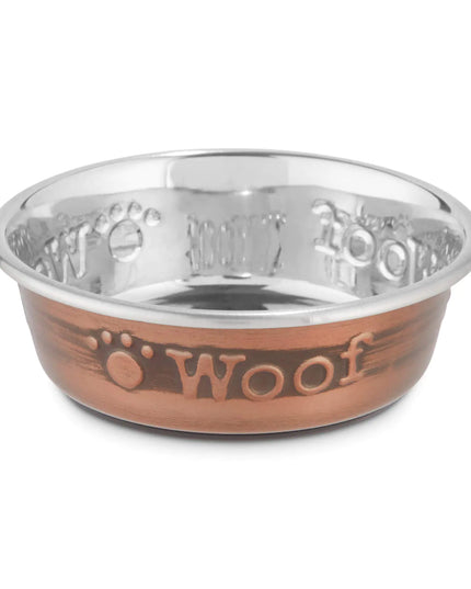 Copper Woof Stainless Steel Dog Bowl 1 Cup