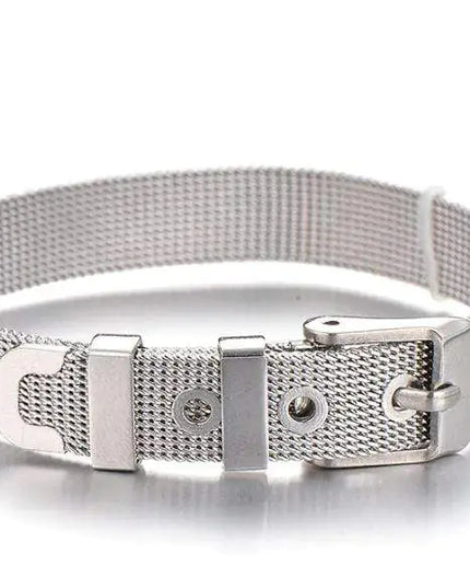 Stainless Steel Slider Bracelet -Silver