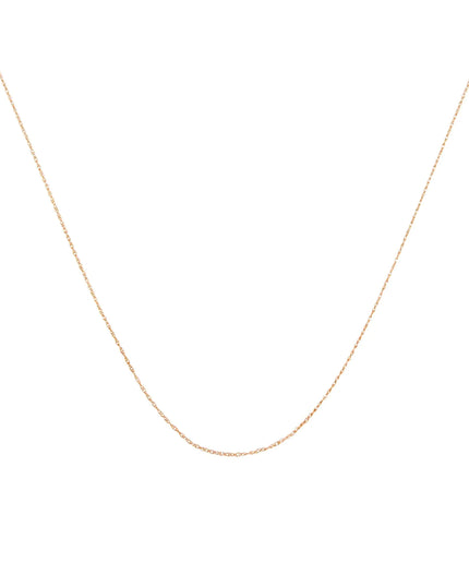 10K Gold 0.5 mm Slender & Dainty Fine Rope Chain Necklace