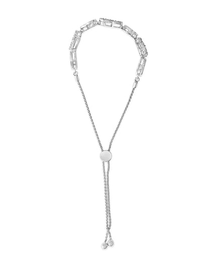 .925 Sterling Silver 1/4 Cttw Diamond Open Heart Link Adjustable Bolo Bracelet   (I-J Color, I2-I3 Clarity) - 4 to 10 Inches