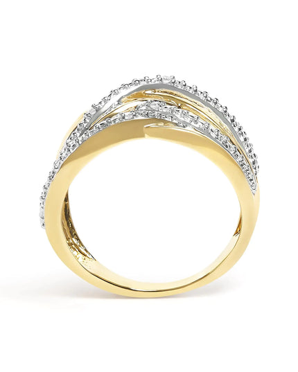 .925 Sterling Silver Diamond Accent Crossover Ring (I-J Color, I2-I3 Clarity)