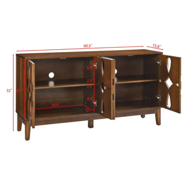 60.5\" Modern Sideboard Buffet Cabinet With Lockers
