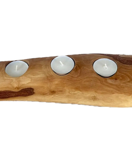 Olive Wood Candle Holder
