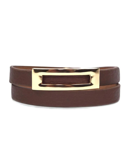 Buckled Leather Bracelet- Sienna