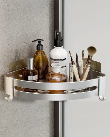 1 Layer Silver Triangular Corner Shelf Organizer