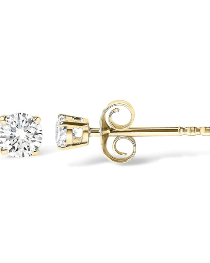 14K Gold 1/2 Cttw Round Lab Grown Diamond Solitaire Stud Earrings