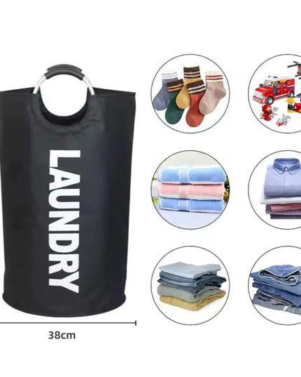 Fabric Heavy Duty Laundry Basket With Aluminum handle