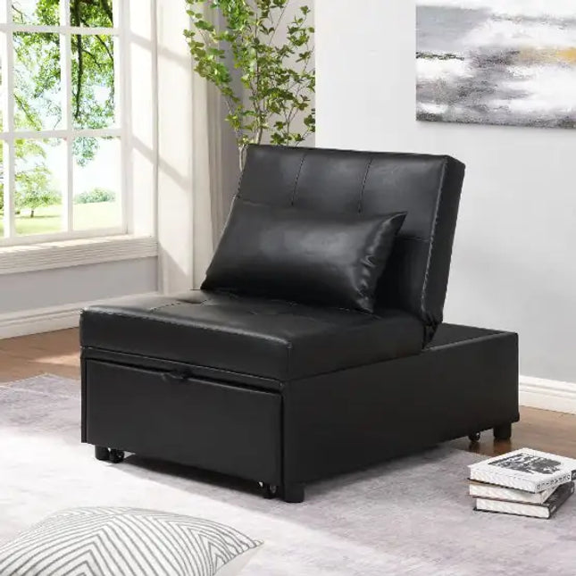 Gray Folding Ottoman Sofa Bed