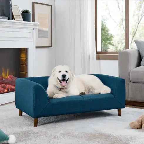 Modern Rectangular Pet Sofa with Arms Suitable For Medium And Large Dogs