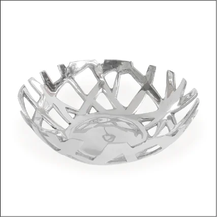 Silver Decorative Modernist Fruit / Bread Tray