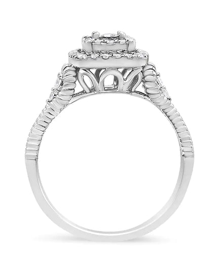 .925 Sterling Silver 1/3 Cttw Miracle Set Round-Cut Diamond Cocktail Ring (H-I Color, I1-I2 Clarity)