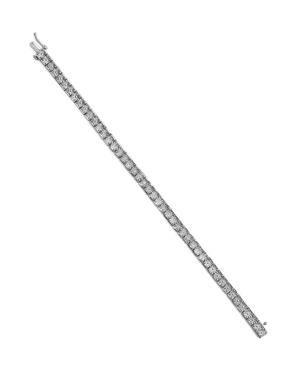 .925 Sterling Silver 1/10 Cttw Diamond 7.25" Link Bracelet (I-J Color, I2-I3 Clarity)