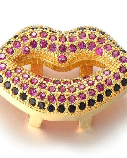 Colored Stones Lips Charm