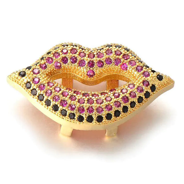 Colored Stones Lips Charm