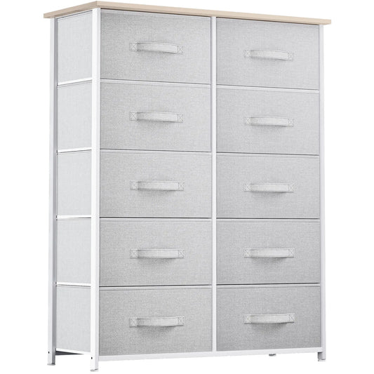 YITAHOME 10 Drawers Dresser Fabric Dresser for Living Room Organizer Unit for Bedroom Living Room Hallway Closets
