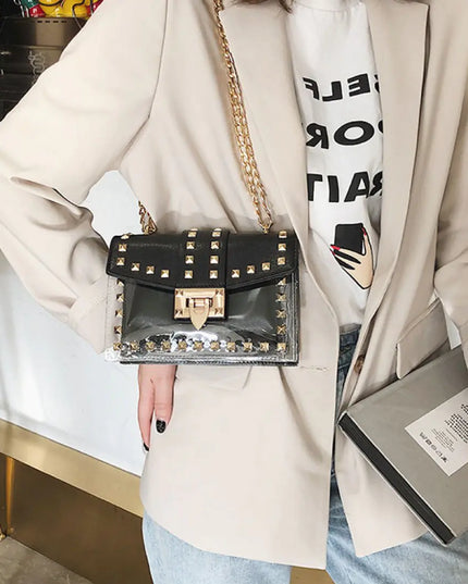 Betty Shoulder Bag -Clear/Black
