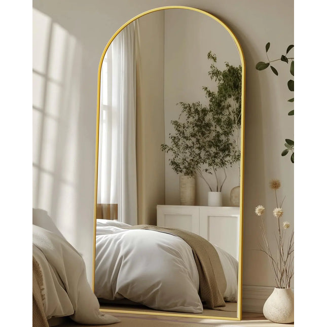 Full-Length Mirror – 71" x 32" Freestanding Full Body Mirror with Stand (Gold)
