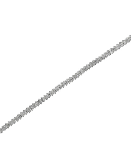 .925 Sterling Silver 1.0 cttw Diamond "Arrow" Shape Tennis Link Bracelet (I-J Color, I3 Clarity) -7.25"