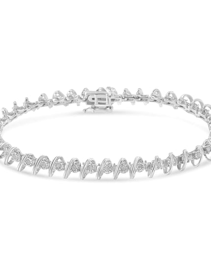 .925 Sterling Silver 1/2 Cttw Diamond Miracle-Set 7" Tennis Bracelet (I-J Color, I3 Clarity)