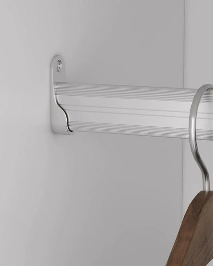 Modular Wooden Closet Organizer System with 2 Hanging Rods and Wall-Mounted Shelves – White Walk-In Closet Storage for Bedroom or Living Room, 31.49"W × 16.04"D × 47.24"H