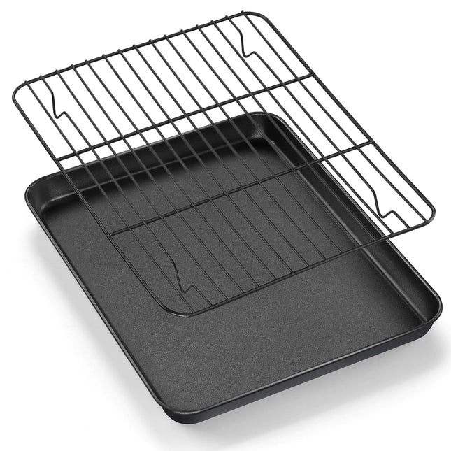Nonstick Baking Sheet and Cooling Rack Set – 12.5" x 9.5", Commercial Grade, Easy to Clean