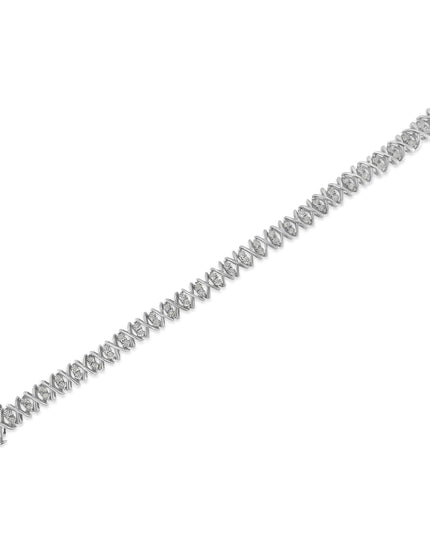 Sterling Silver rose-cut Diamond X-Link Bracelet (1 cttw, I-J Color, I2-I3 Clarity)