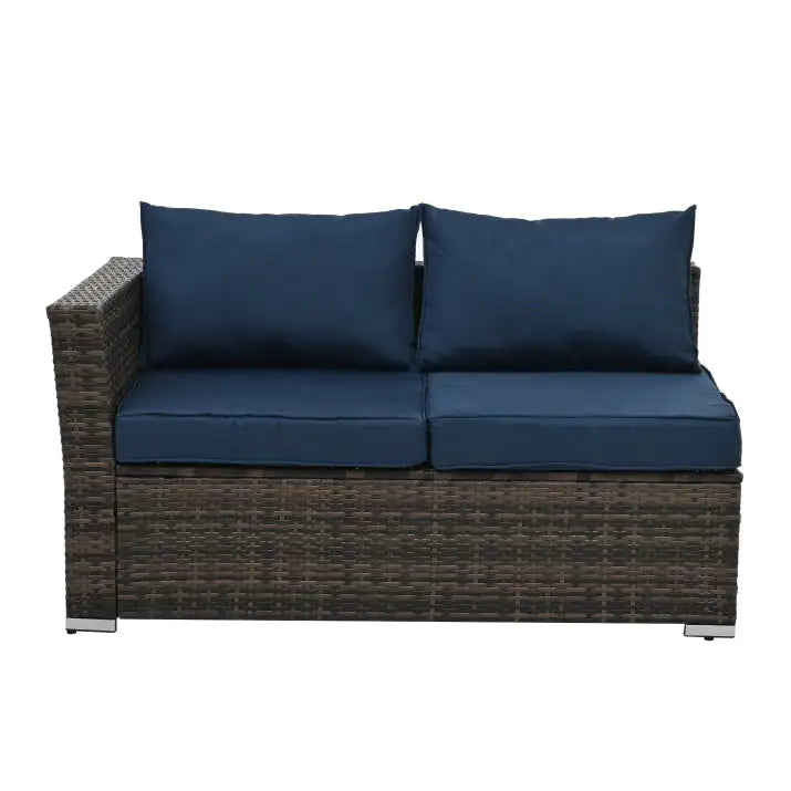 4-Piece PE Wicker Patio Furniture Set – Outdoor Chairs, Loveseat & Glass Coffee Table