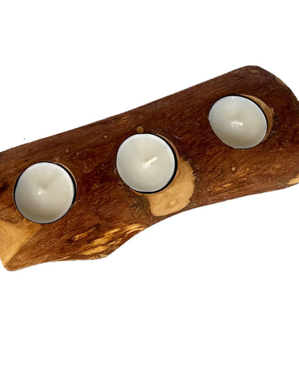 Olive Wood Candle Holder