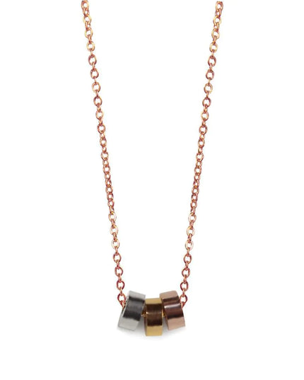 Triple Hoop Necklace- Rose
