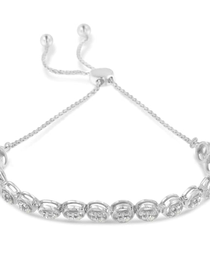 Sterling Silver Diamond Bolo Bracelet (0.1 cttw, I-J Color, I3 Clarity)